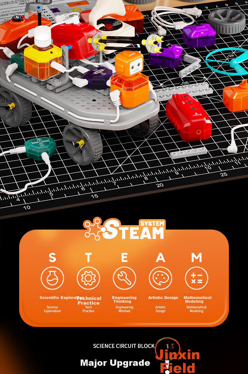 Toylezhi Educational Electronic Circuit Building Blocks Children's Science Experiment Assembly Toy for Boys Ages 3-6-9-12 Birthday Gift 1