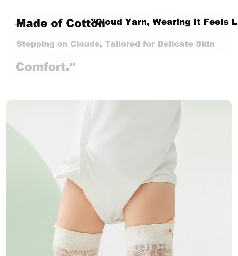 Betis Kids Socks Spring Summer Ultra-thin Newborn Baby Over-the-Knee Anti-Mosquito Mesh Breathable Long Socks 4