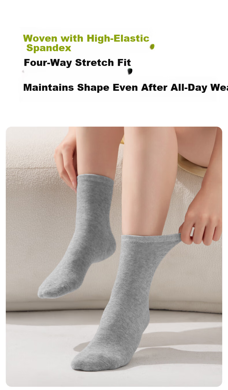 October Crystal Tang Qian Disposable Women's Short Socks Travel Antibacterial Breathable Sweat-Absorbing [5 Pairs] 8