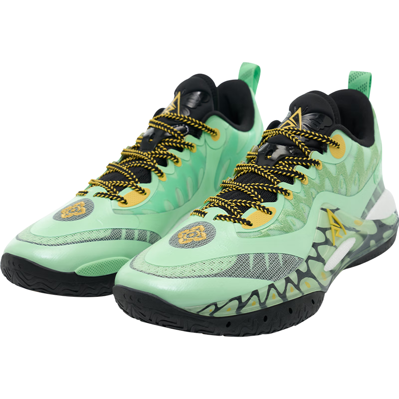 Zhunzhe AR2 Second Generation Durable Shock-Absorbing Basketball Shoes for Men Light Mint Green/Sunflower Yellow/Zhunzhe Black Size 49.5