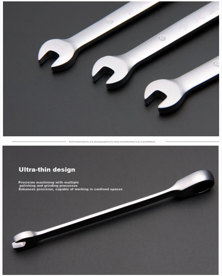 Kafwell Ratchet Dual-Use Wrench Quick Effort-Saving Ratchet Wrench Combination Wrench WR5007H 4
