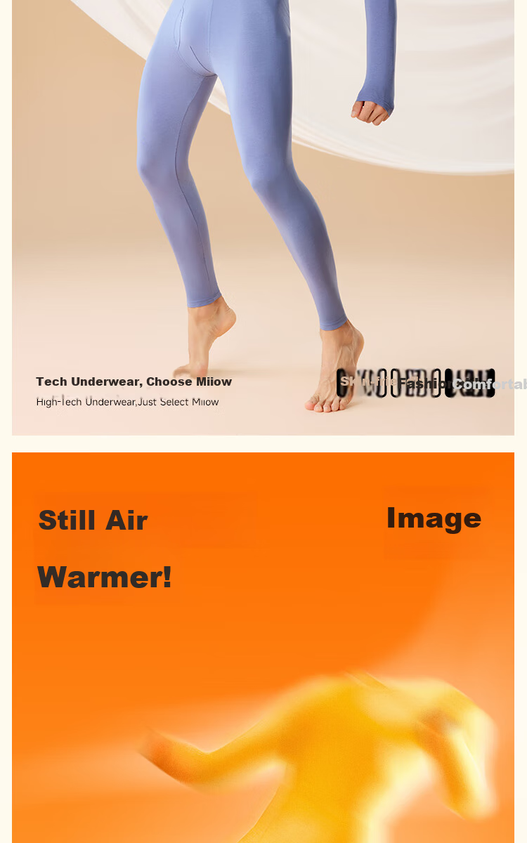 MiiOW Women's Thermal Underwear Set Autumn Winter Basic Warm Long Johns and Top 3