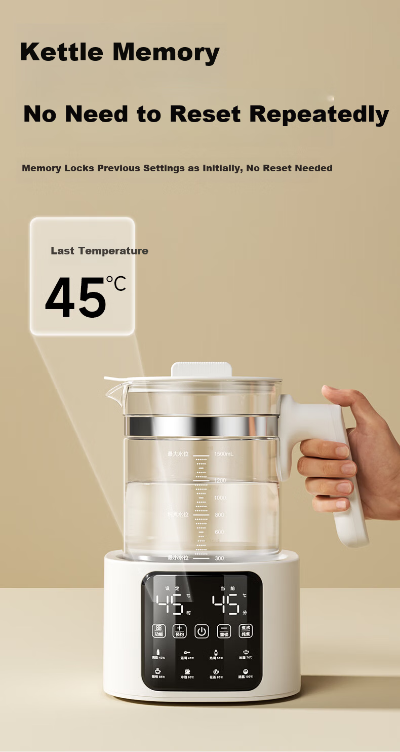 Iicobear Thermostatic Kettle Baby Milk Warmer Formula Maker Insulated Water Boiler Heating Kettle Health Pot 10