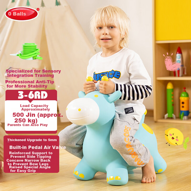 Haha Ball Kids Toy Bouncy Horse 3-6 Years Inflatable Rocking Pony Preschool Sensory Birthday Year of the Horse Holiday Gift