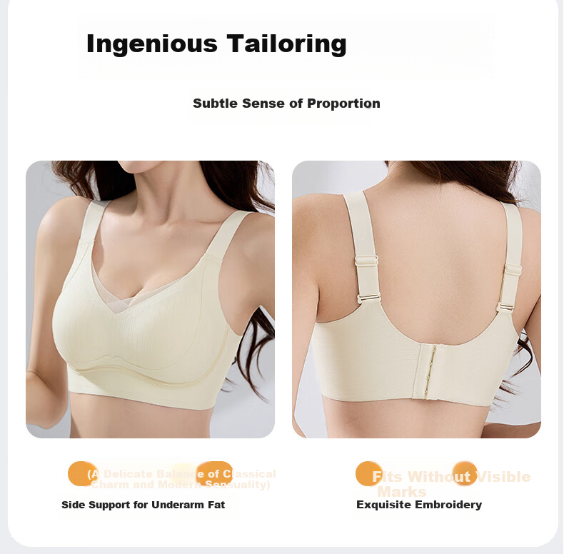 GRACEWELL Women's Small Bust Push-Up Anti-Sagging Bra with Side Support 2025 New Wide Strap Bra 12
