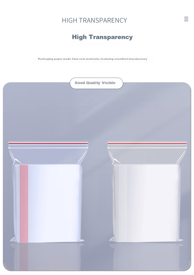 Miaoxinsi Food Self-Sealing Bags, Thickened Waterproof Transparent Dustproof Storage Bags, Sealed Plastic Packaging Bags, Sample Fresh-Keeping Sealed Bags 6