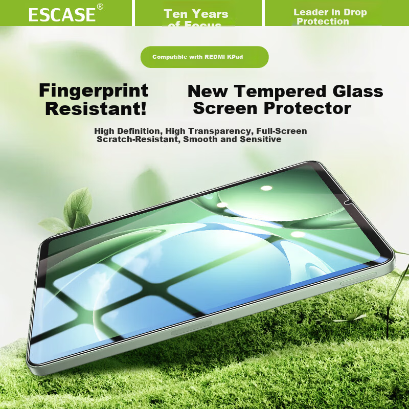 ESCASE Tempered Glass Screen Protector for Redmi KPad 8.8-inch 2025 Mini Full-Screen Anti-Fingerprint Tablet Film High Definition