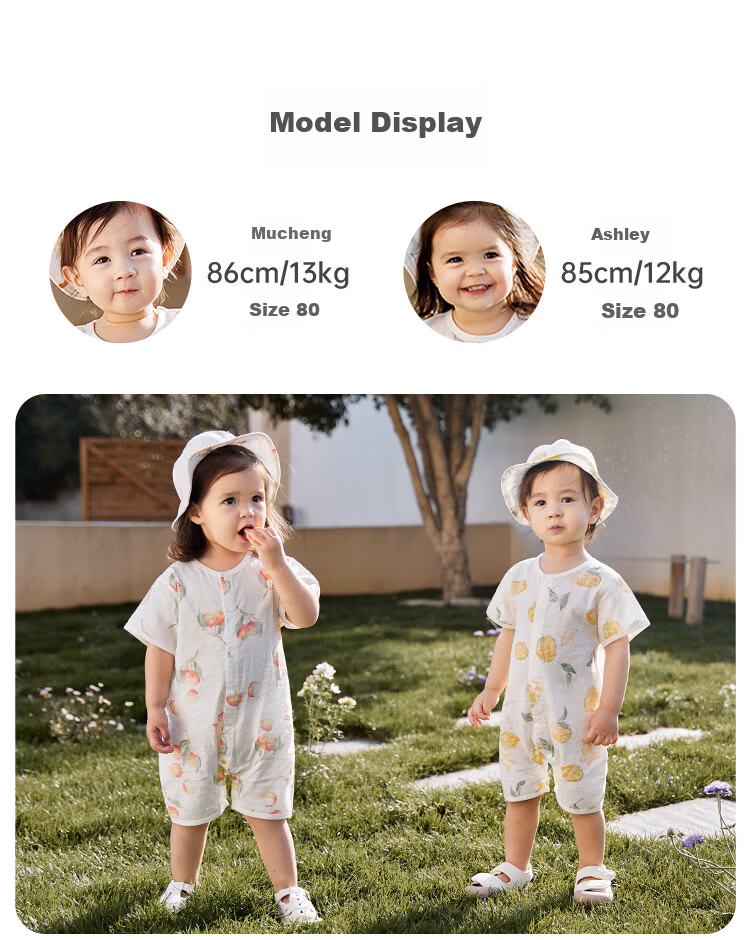 Wismorni Baby Muslin Short Sleeve Romper Summer Thin Infant Clothes Summer Jumpsuit Crawling Suit 5