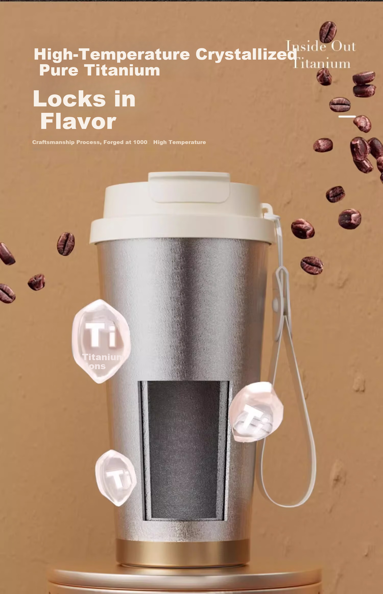 Carrot Pure Titanium Insulated Outdoor Portable Coffee Cup High-End Straw Water Bottle Large Capacity Titanium Cup Birthday Gift 6
