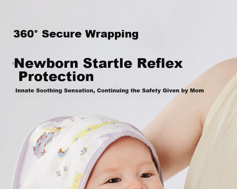 Babycare Newborn Cotton Swaddle Blanket Soothing Temperature-Regulating Delivery Room Infant Wrap Bubu Bear Moonlight Blue 90*90cm 3