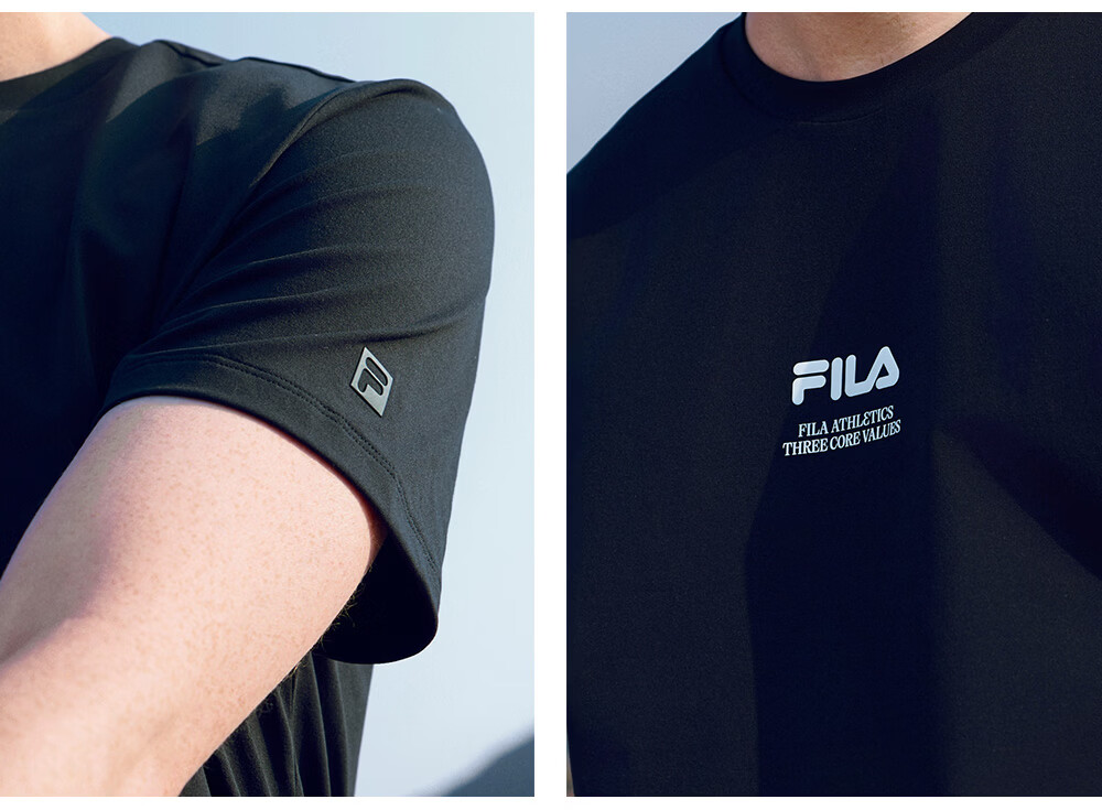 FILA Official Men's Knitted Short Sleeve Shirt 2026 Summer Fitness Sports Basic Moisture-Wicking Quick-Dry T-Shirt 22