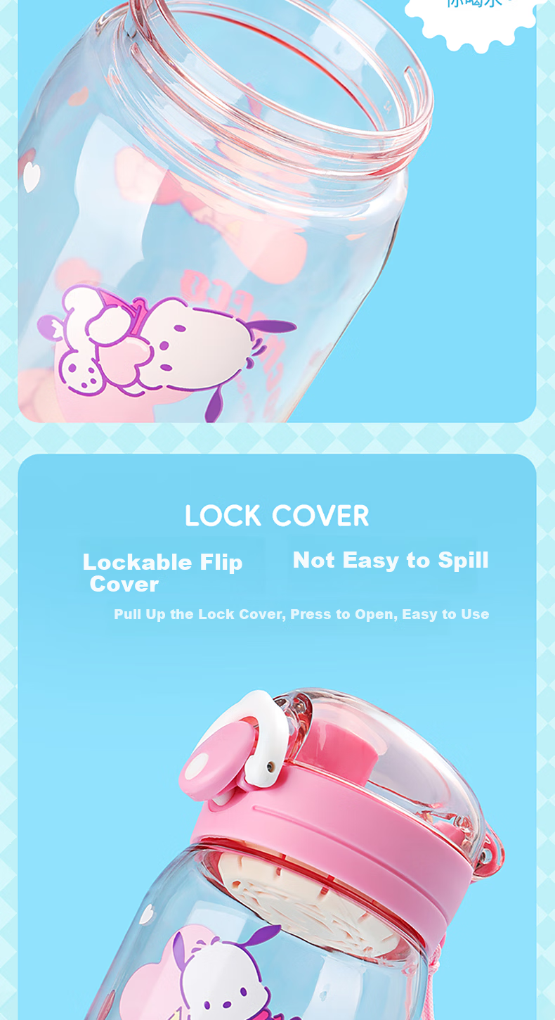 MINISO Love Drinking Water Series, Pop-Up Lid Handle TRITAN Cup (550mL), Direct Drinking Spout 4