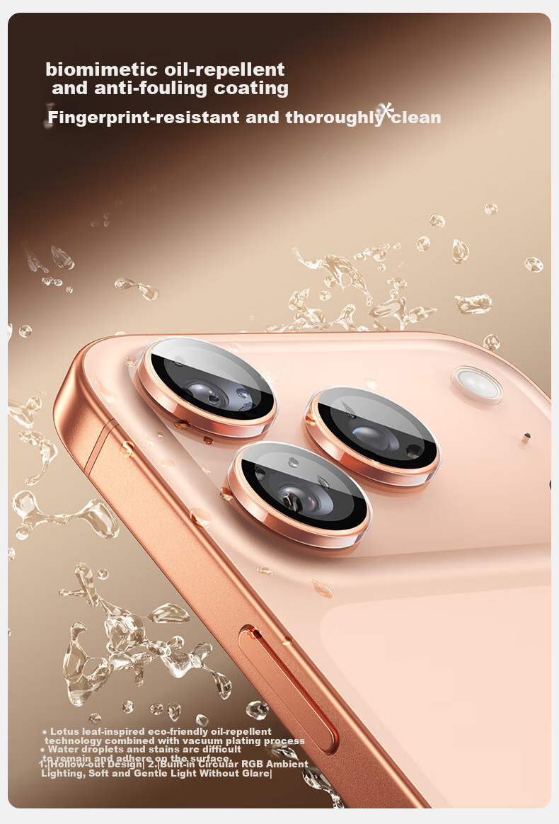 Shanmo [Corning + AR Anti-Reflective Coating] Compatible with iPhone 17 Pro Lens Film Full Coverage Lens Protective Film Independent Lens Non-Bulging Shell 1 Set 13