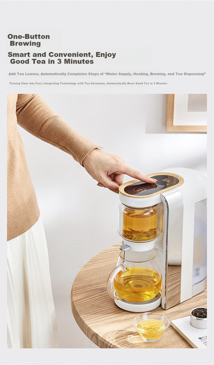 Mingzhan [Mid-Autumn Festival Gift] Health Pot Tea Maker Electric Kettle Teapot Mini Glass Flower Tea Pot Fast Heating Desktop Tea Machine Electric Water Boiler Tea Maker MZ-1151 9