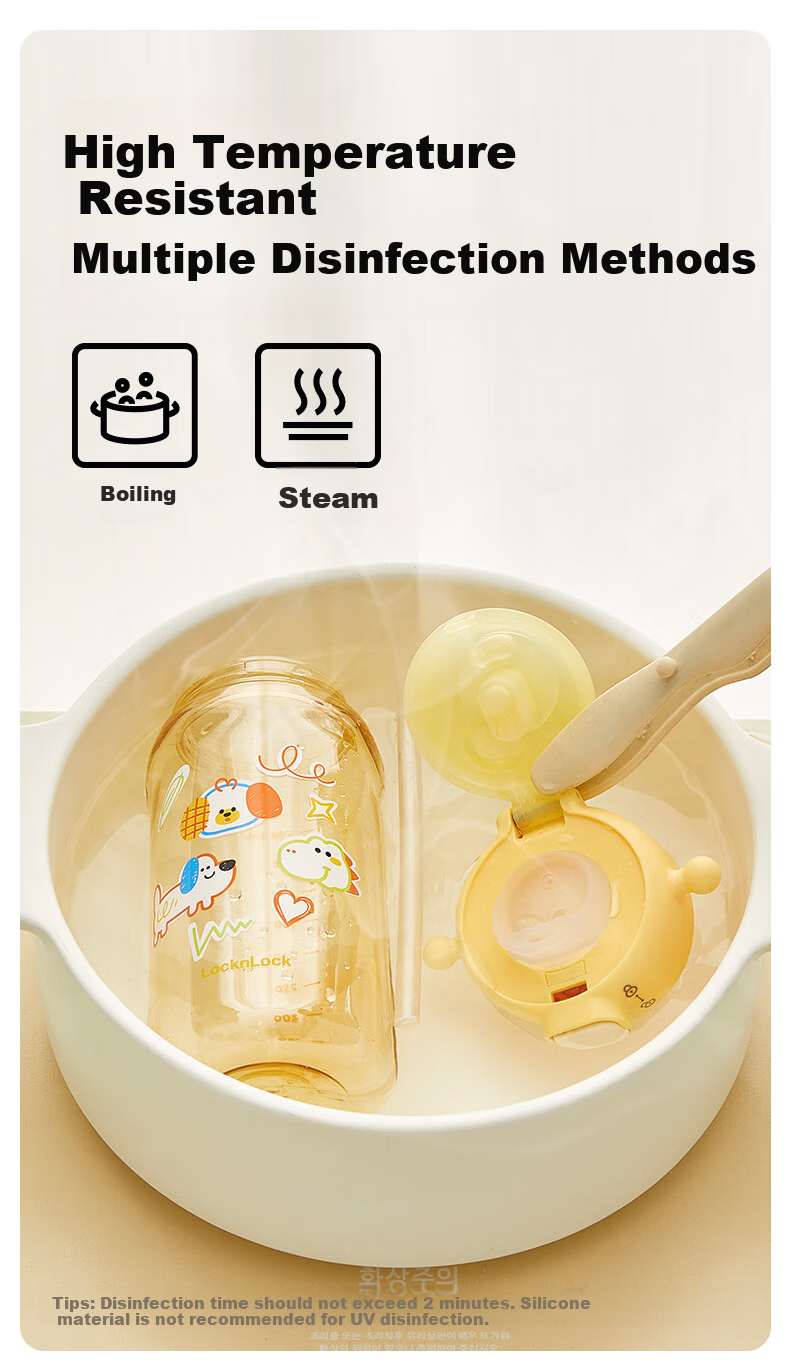 Lock&Lock Kids Water Bottle Summer PPSU Straw Cup 3-6 Years Old Kindergarten Student Direct Drinking Cup 10
