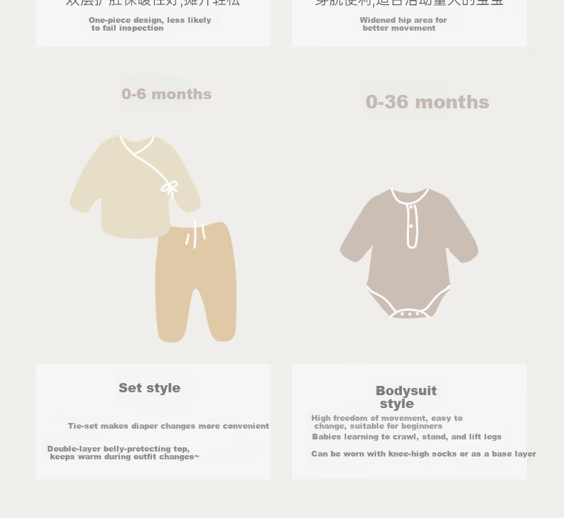 Guaiqi Bear Newborn Pure Cotton One-Piece Spring and Autumn Pajamas Monk Suit Baby Seamless Romper Crawling Suit 15