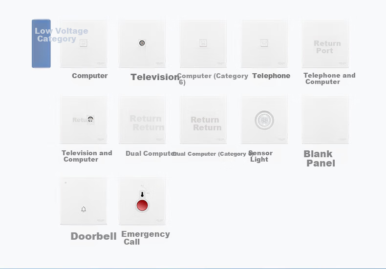 DELIXI CD229 Matte White Skin-Friendly Large Panel 86-Type Wall Switch Emergency Call Switch 11