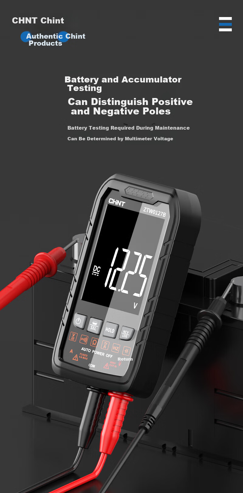 CHNT Digital Multimeter High Precision Anti-Burn Portable Smart Fully Automatic Multifunctional Electrician Repair Universal Meter 9
