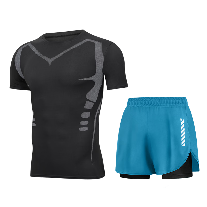 BURUITE Men's Two-Piece Swimsuit Set Plus Size Anti-Embarrassment Swim Trunks Professional Swimming Gear Hot Spring Men's Swimwear