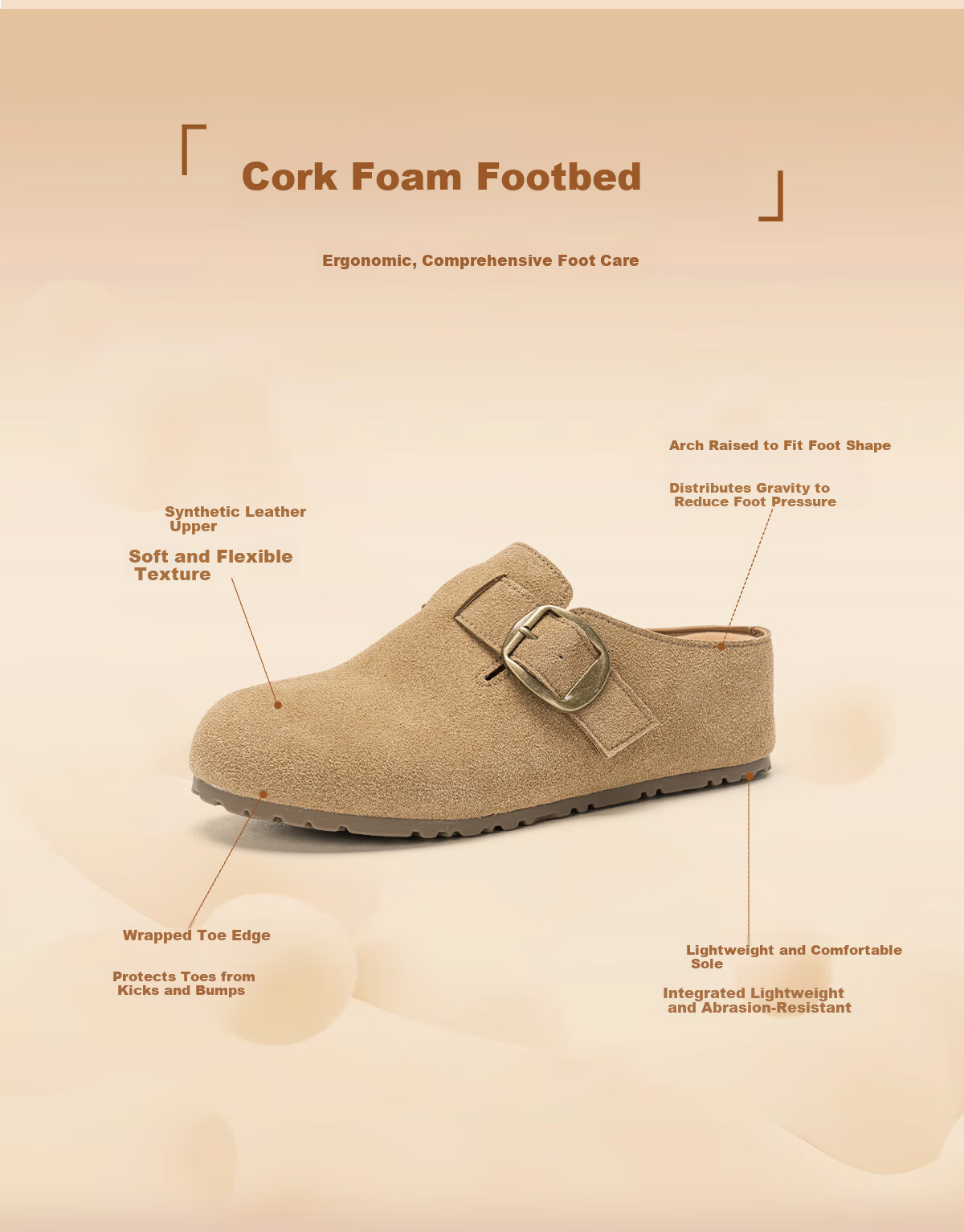 Warrior Thick Sole Boken Half Slippers Women's Outdoor New Style Height Increasing Closed Toe Slip-On Shoes Khaki Size 35 10