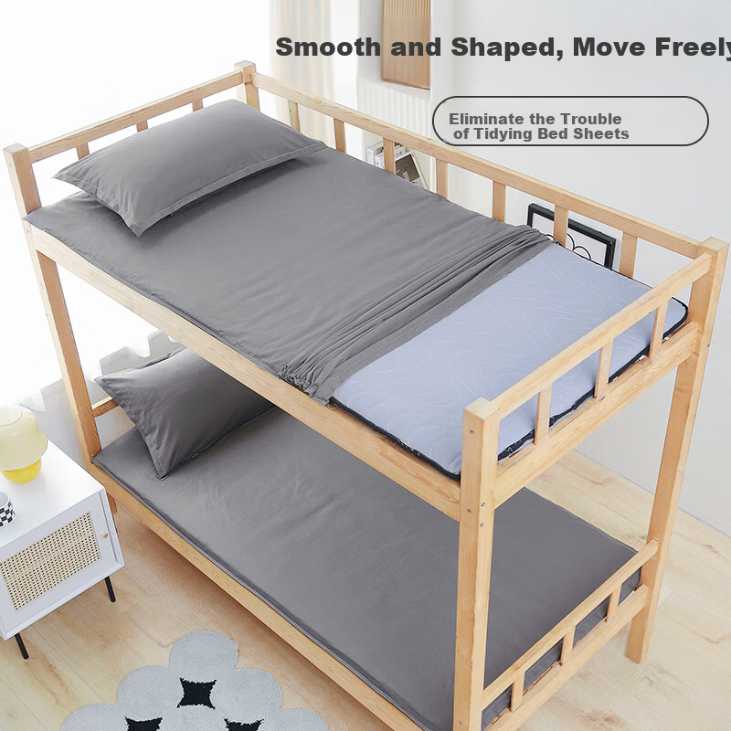 Yunjin Dormitory Mattress Protector Pure Cotton Fitted Sheet Full Coverage Mattress Cover Student Mattress Pad 90*200cm Premium Gray