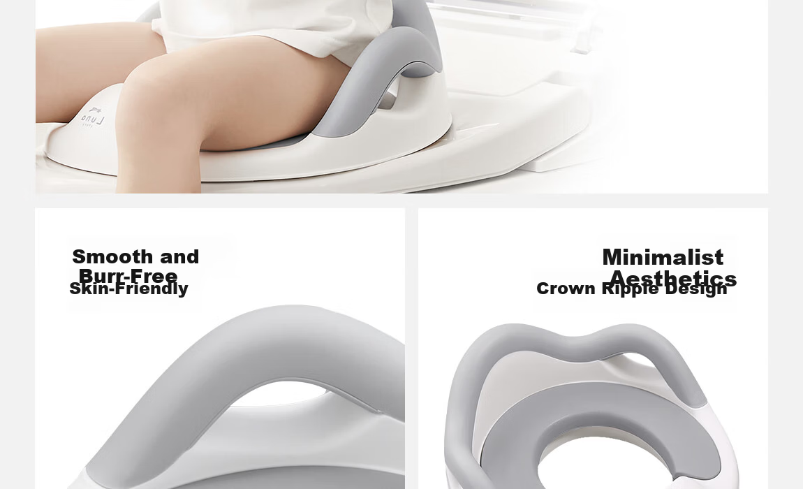 Yuelianggushi LUNASTORY Children's Smart Toilet Seat, Baby Potty Training Chair, Infant Potty with PU Cushion, Playpen, Gray 41