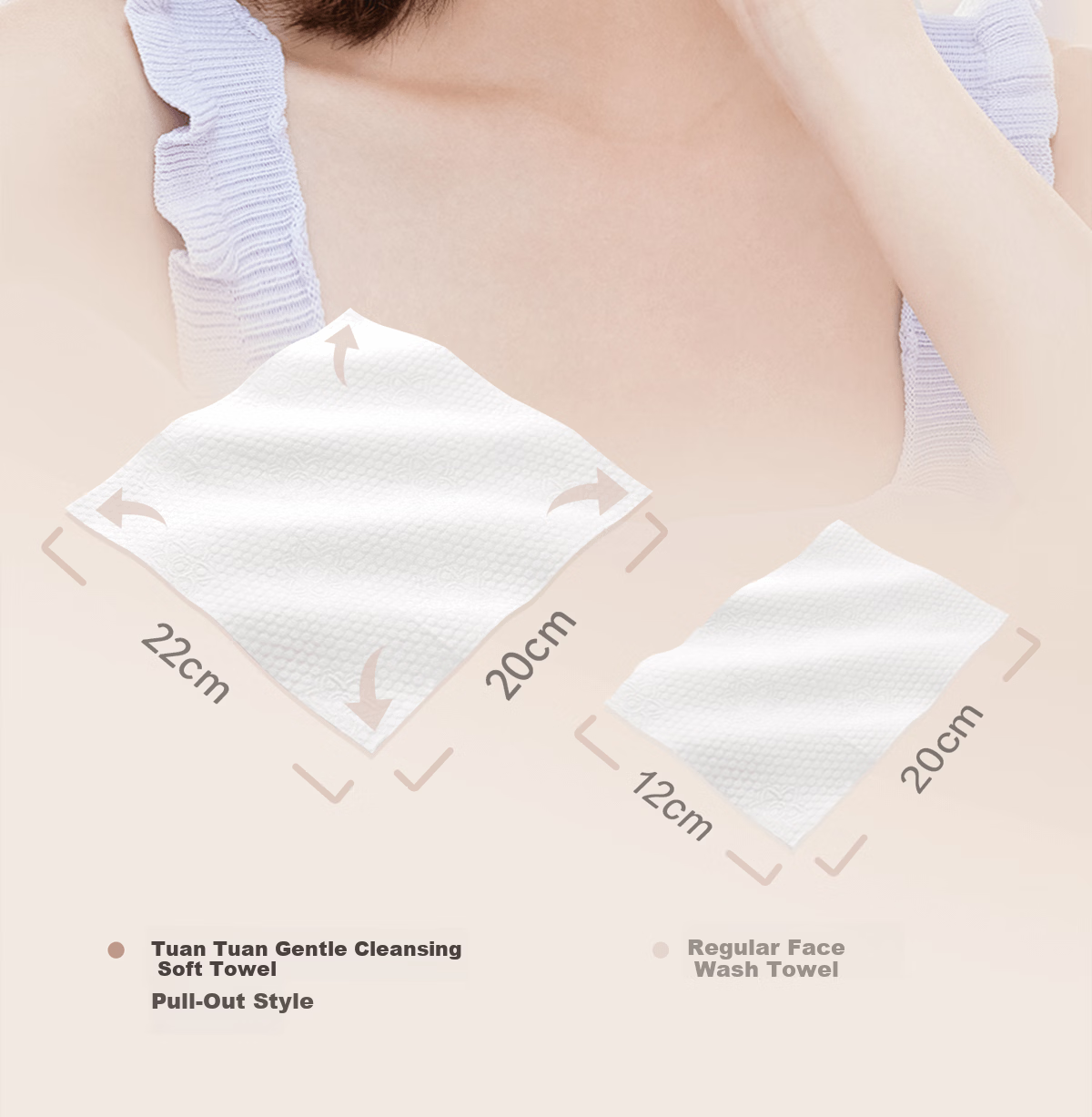 Everbab Aibella Disposable Thickened Facial Towel Cotton Soft Dual-Use Face Wipes Cloud Soft Skin Double-Sided Texture 5