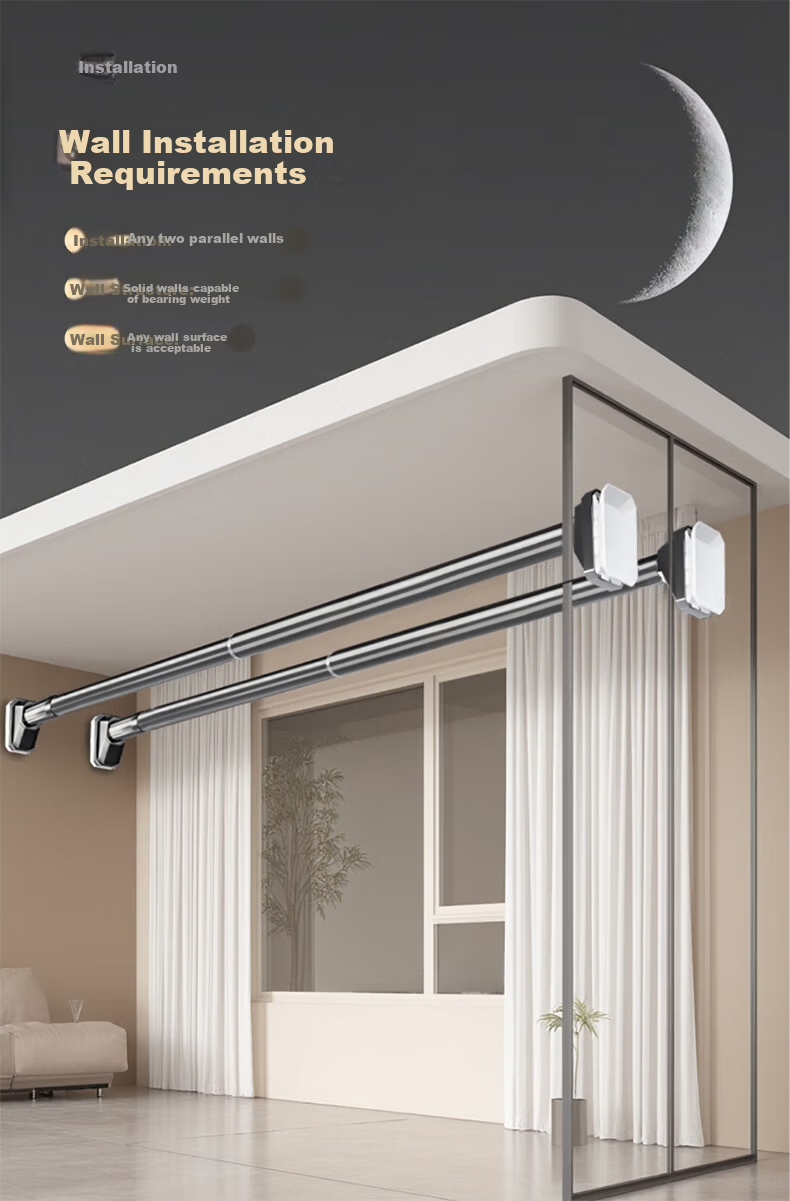 Cobbe No-Drill Telescopic Clothes Drying Rod Universal Adjustable Hanging Rod Curtain Rod 90-160cm 9
