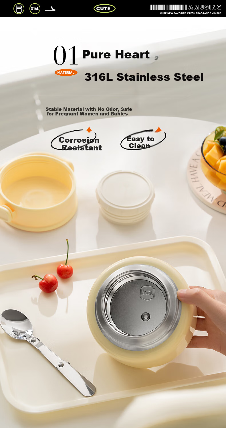 Joyoung Vacuum Insulated Thermal Cooker 800ml Portable Food Jar Thermal Lunch Box 4