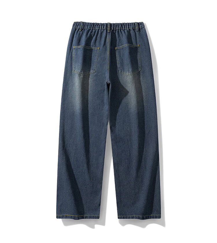 TUCANO Women's High-Waist Wide-Leg Loose Fit Slimming Casual Straight-Leg Jeans Vintage Blue L 14
