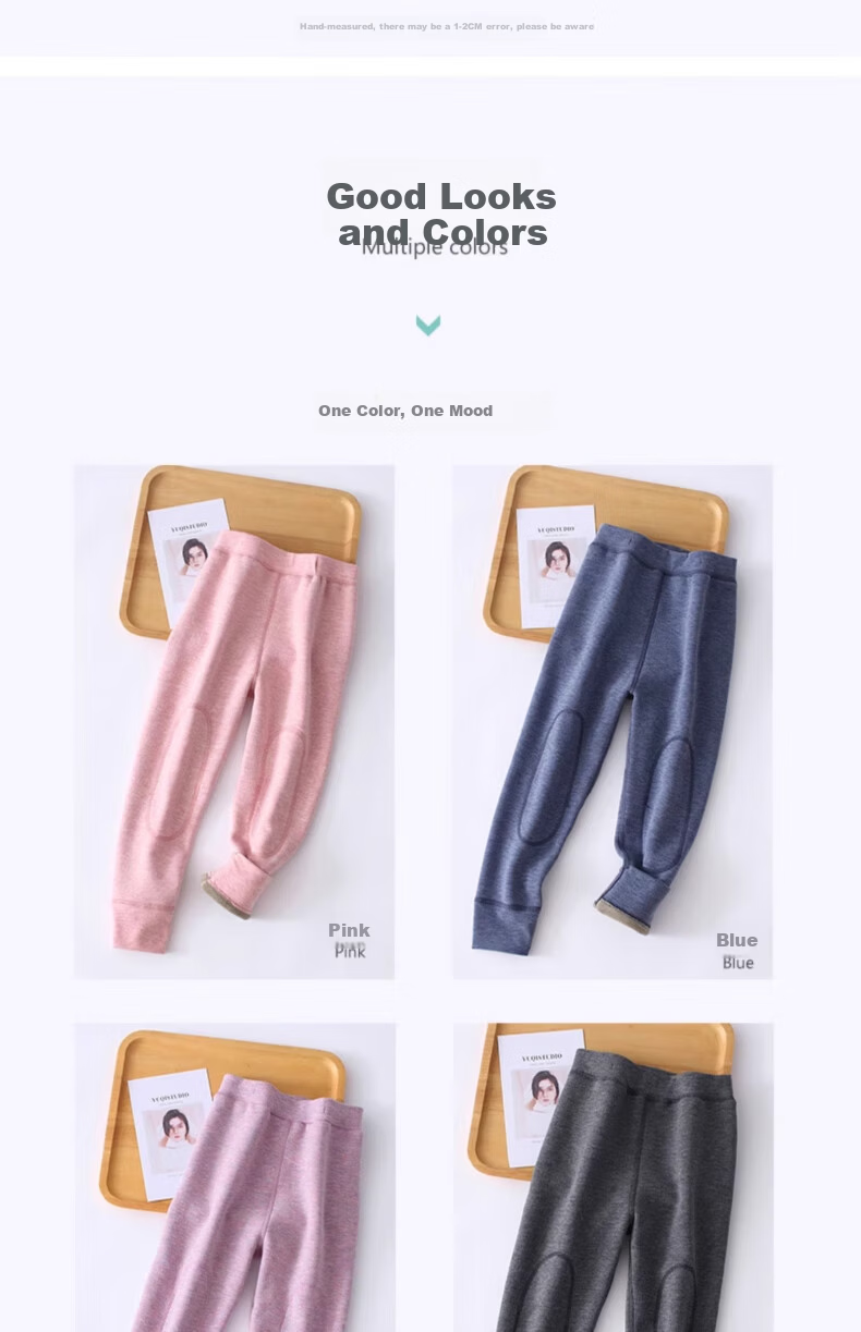 Dingguagua Children's Thermal Pants Girls Autumn Winter Fleece Thickened School Uniform Inner Wear Autumn Trousers Girls Inner Layer Pants for Older Kids 12