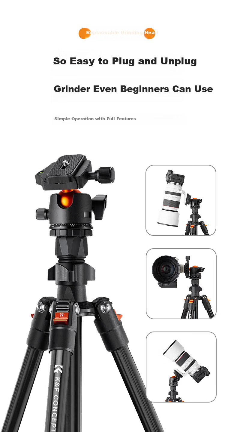 Zhuoer Tripod Camera Stand, Multifunctional Center Column, Horizontal Tripod, DSLR Photography Phone Stand, Horizontal Arm at 90 Degrees, Indoor Live Streaming, Food Photography, Outdoor Monopod 3