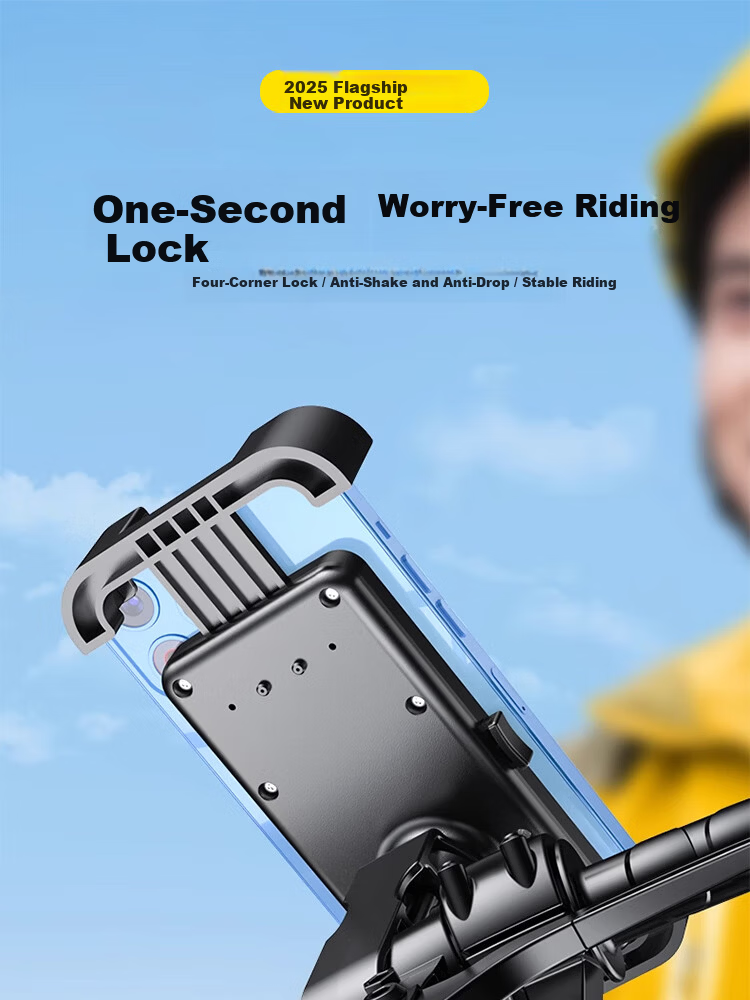 BZBC Electric Bike Phone Holder Motorcycle Phone Mount Delivery Rider Bicycle Shockproof Handlebar Mount 1