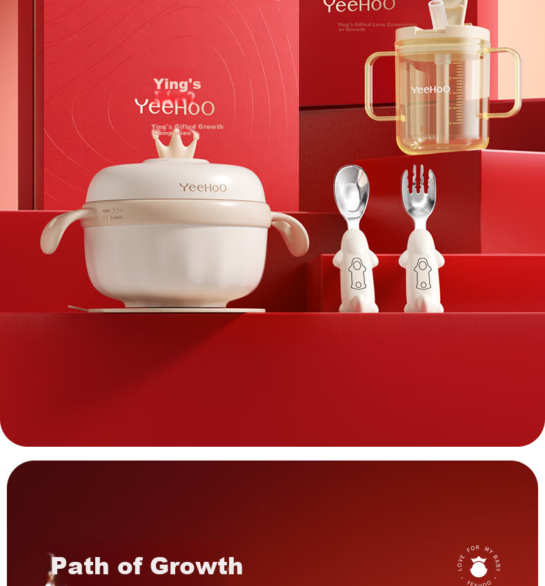 YEEHOO Baby Feeding Bowl Set Gift Box Children's Day Gift Tableware Baby Feeding Tools Full Set First Solid Food Birthday Gift 3