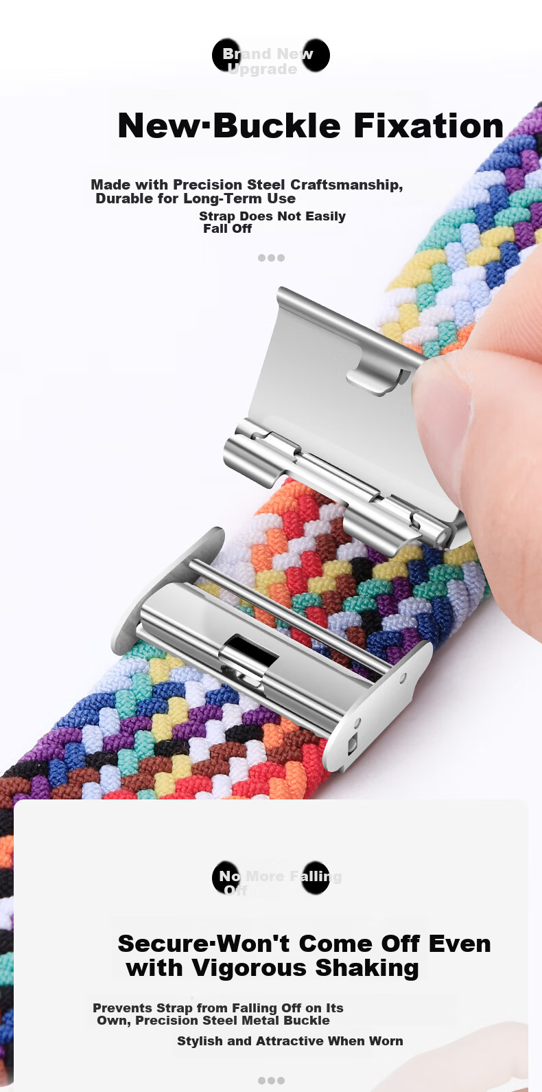 Binghong Apple Watch Ultra 3 Band Woven Strap for Apple Watch Ultra 2/SE3/S11/S10/S9/S8/SE2 Unisex - Starlight Color 2