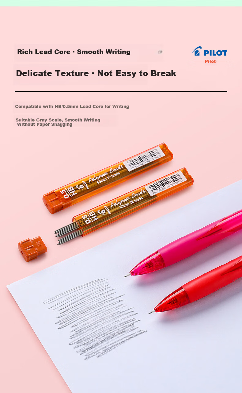 PILOT Popular Product Lekai 0.5mm Mechanical Pencil for Children Grade 1-2 Student Writing Pencil with Eraser Transparent Light Green (Includes Lead) HRG10RCLG5 8