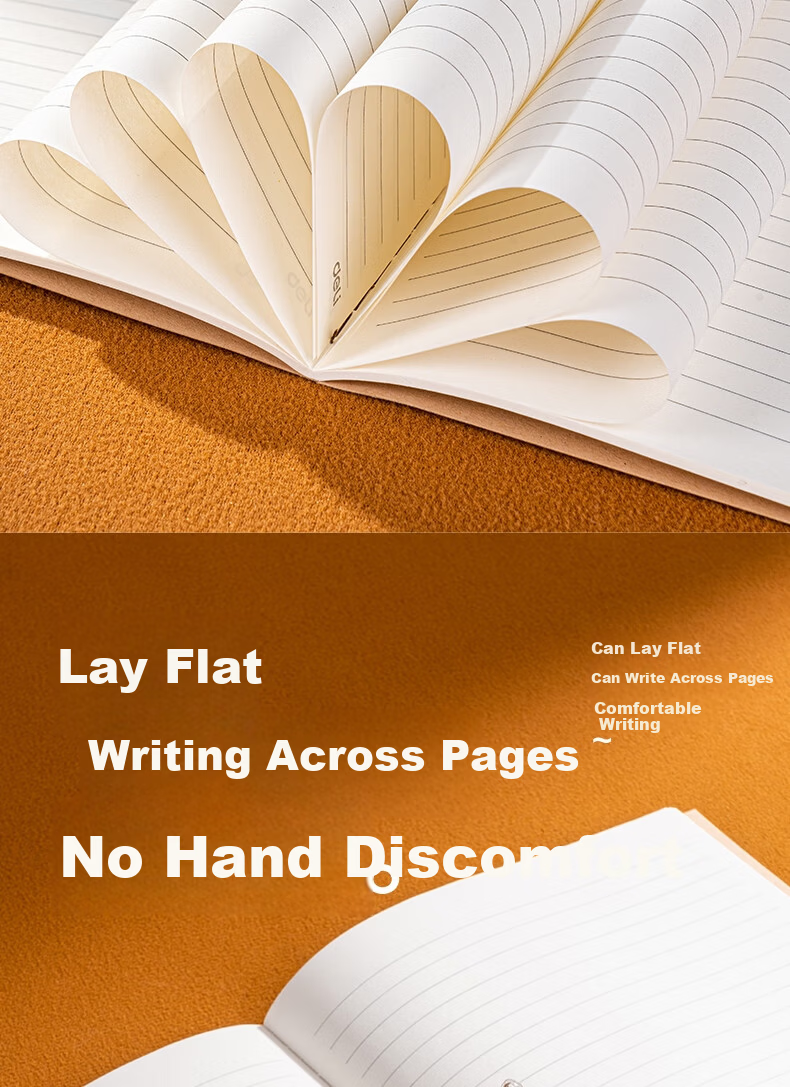 Deli 3-Pack A5/40-Sheet Kraft Paper Softcover Sewn Notebook/Journal/Diary Student Notepad BDFA5-02 5