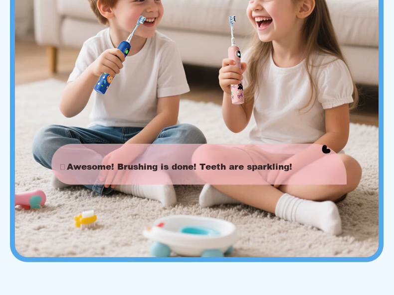 ApiYoo A9pro Upgraded Kids Electric Toothbrush Smart Real-Time Voice Reminder Soft Bristles Gum Care for Children Ages 3-6-15 Boys and Girls Children's Festival Birthday Gift 10