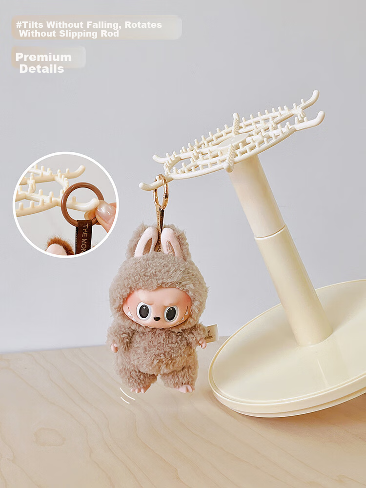 MESHD Labubu Hanging Display Box Rotating Transparent Labubu Plush Doll Figurine Blind Box Storage Display Stand 4