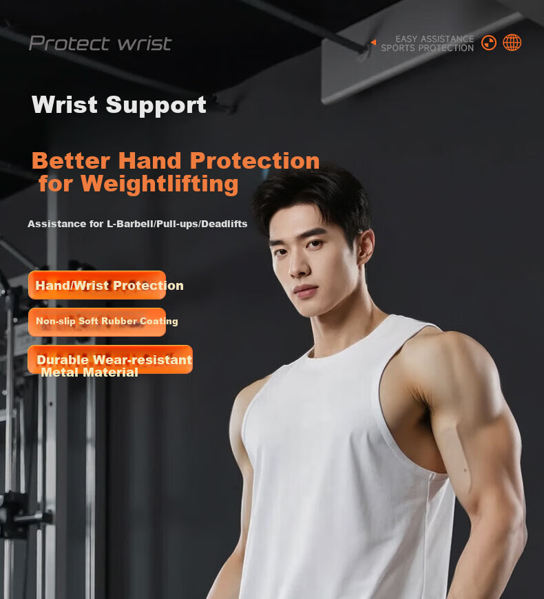 Li-Ning Pull-Up Assist Hooks with Wrist Wraps, Gym Hanging Anti-Slip Grip Straps for Pull-Ups and Deadlifts, Support Bands 5
