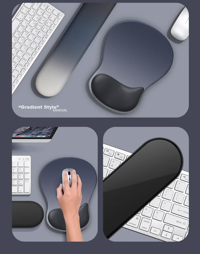 Jiasu Ergonomic Mouse Pad Wrist Rest 3D Sloped Computer Office Wrist Support Pad Pink Blue Purple 13
