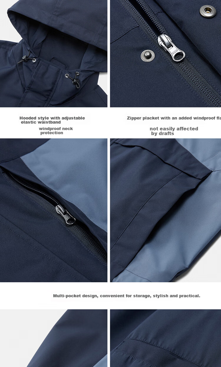 Giordano Men's Spring Windproof Jacket New Water-Repellent Color-Block Multi-Pocket Loose Hooded Coat 01075082 19