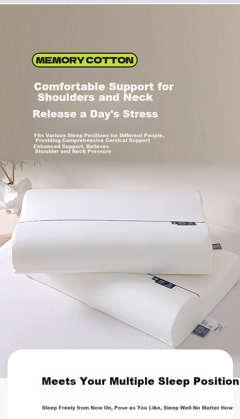 Aiwei Cervical Pillow Memory Foam Slow Rebound Sleep Pillow Core 30x50cm Blank 8