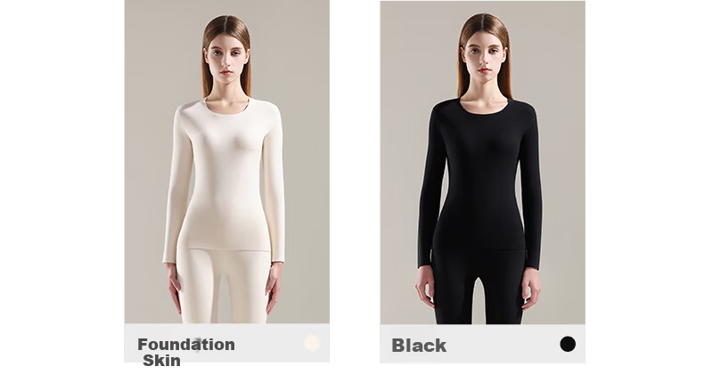 Qisefang [Li Qin Same Style] Seamless Women's Thermal Underwear Fleece Autumn Winter Thin Long Johns Set 11