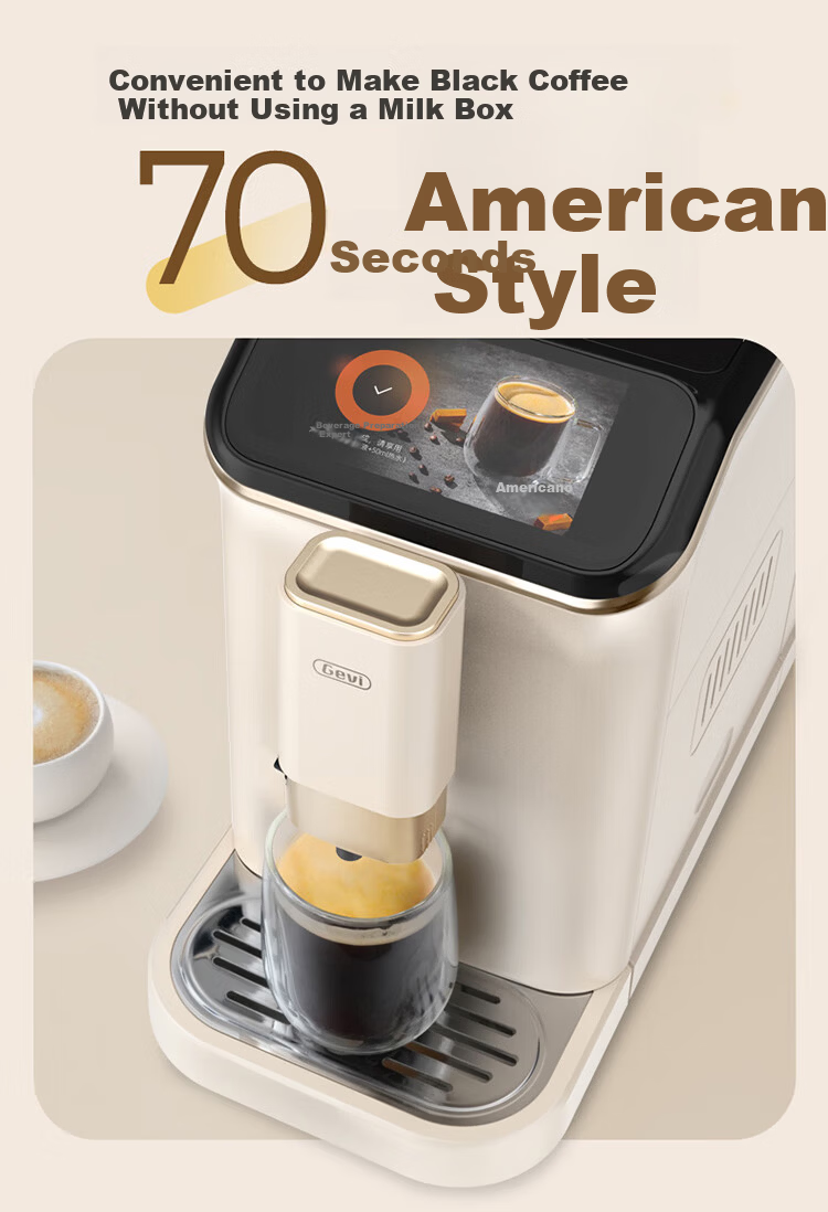 Gevi Fully Automatic Coffee Machine Home Cold and Hot Dual Extraction Grinder Integrated Small Coffee American Automatic Milk Frother Dual Heating GV-K03A Milk Coffee White Gift Choice 12