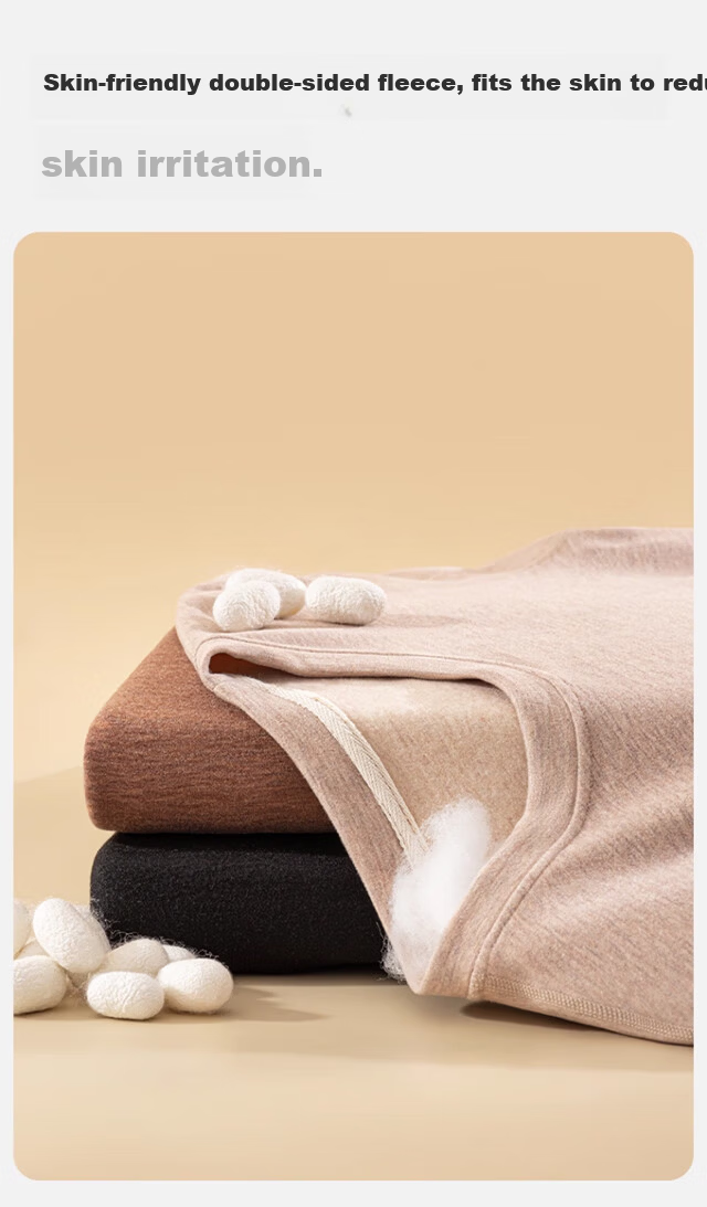 XUEXIMAN Men's Thermal Underwear Autumn Winter Wool Silk Tencel Short Sleeve T-Shirt Warm Base Layer Top 12