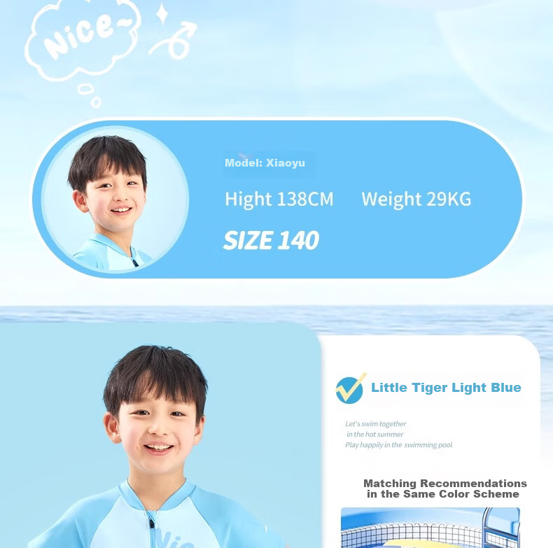 LI-NING Kids Swimsuit Girls Boys Toddler Fashion One-Piece Swimwear Size 120 14
