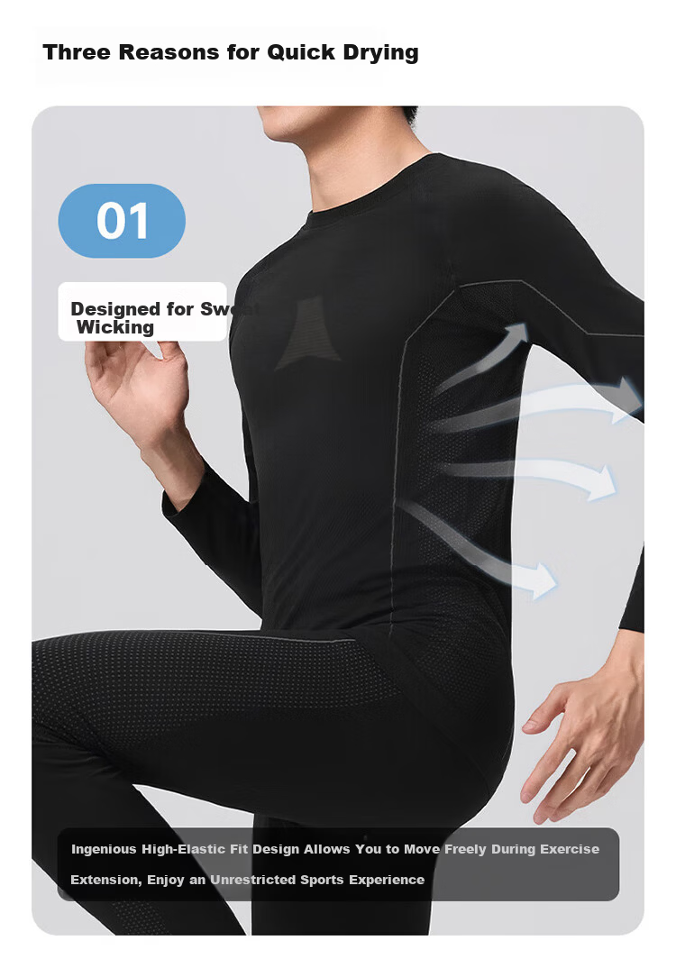 Zaisu Ski Quick-Dry Thermal Outdoor Sports Set Running Mountaineering Unisex Base Layer Sweat-Wicking Compression Quick-Dry Shirt 4