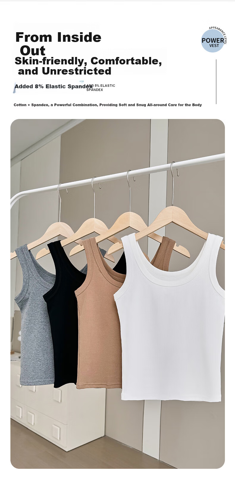 MiiOW Summer Lightweight Cotton Vest for Women 2025 New Slim Fit Outerwear Breast Coverage Backless Camisole Base Top 6