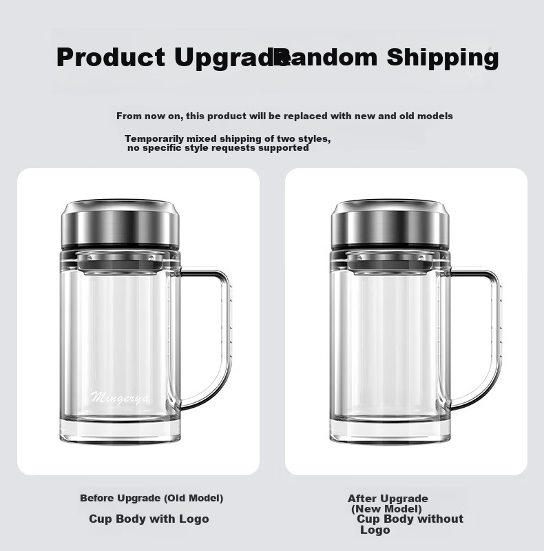 LINGCHEN Double-Layer Glass Tea Cup Large Capacity Tea Infuser Mug with Handle for Business Office Executive Men 1